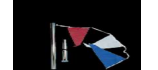 back stroke indicator (2 ss pole with base anchor and 25m flag